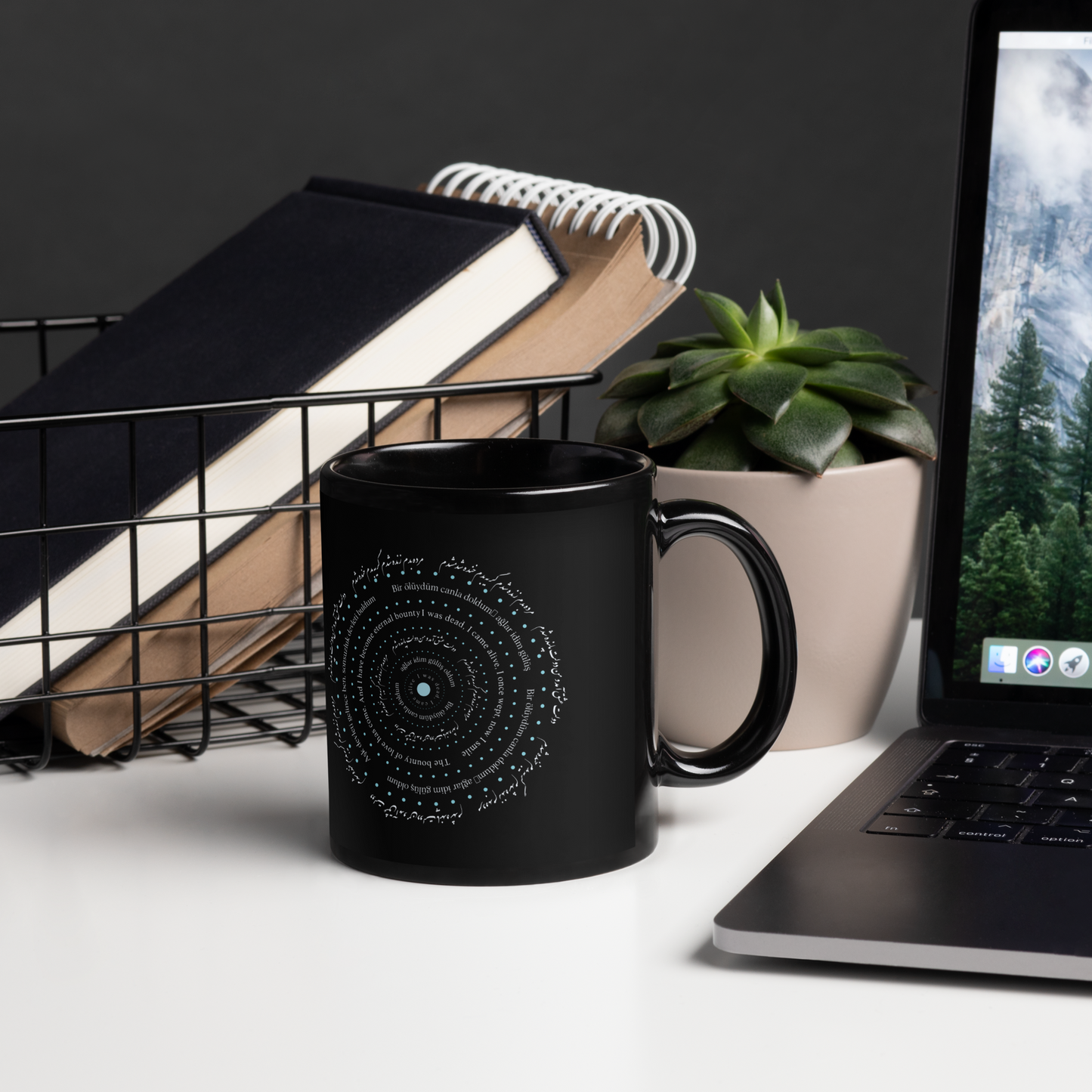 'Alive' Black Glossy Mug