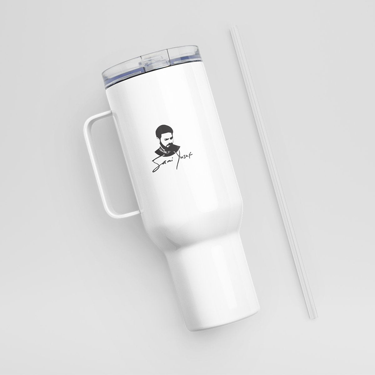 Travel mug with quote