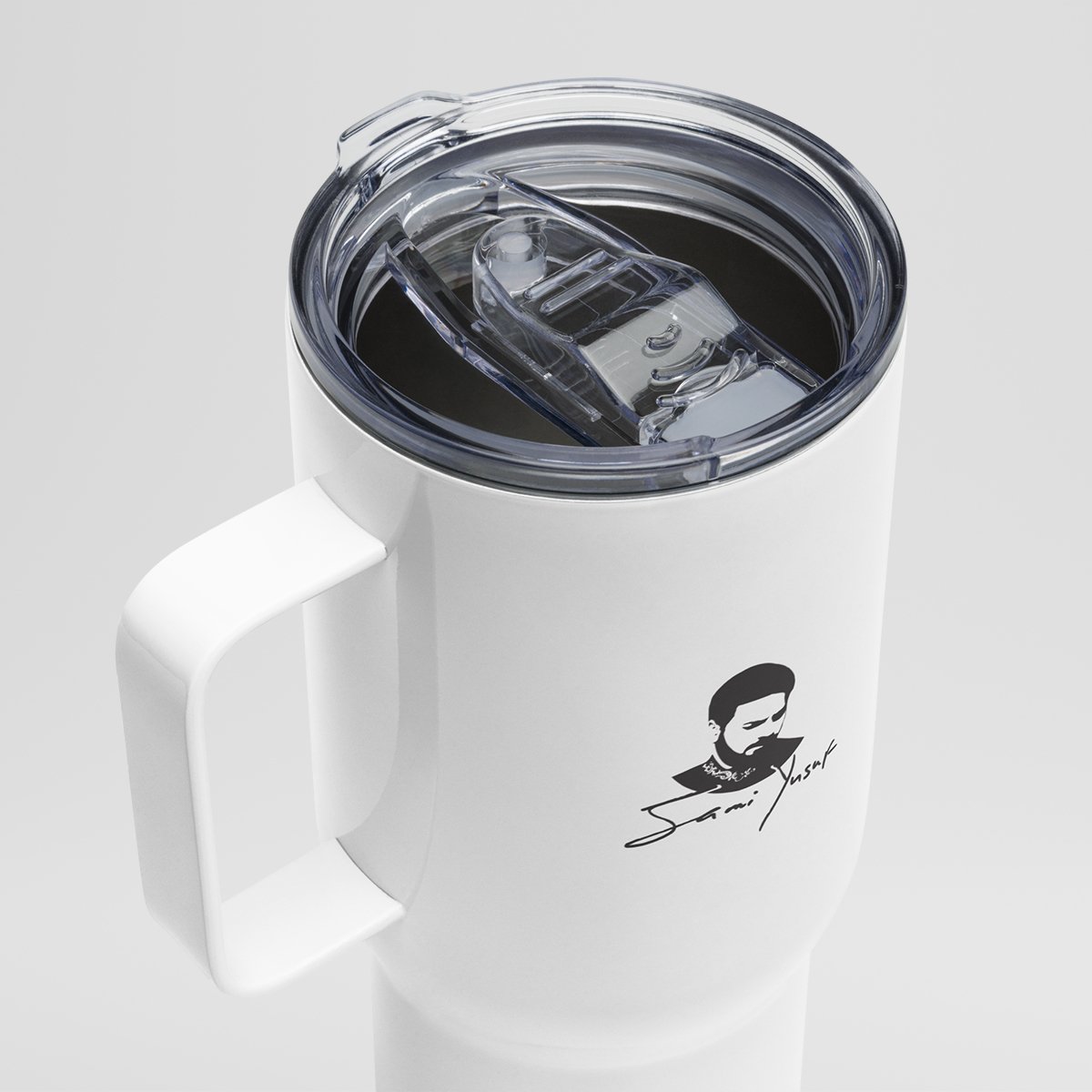 Travel mug with quote