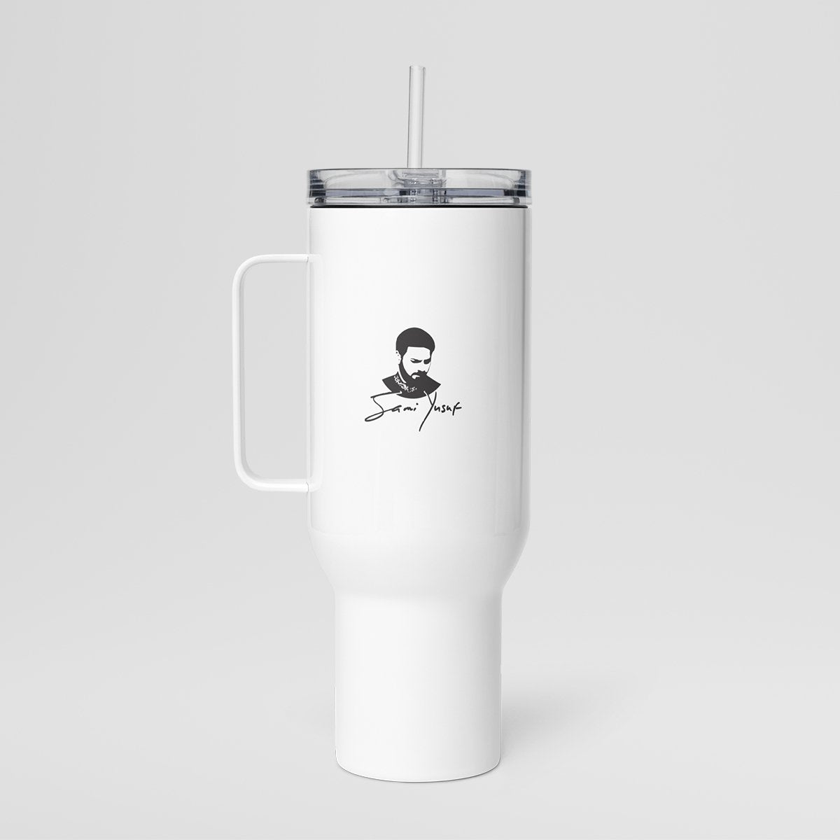 Travel mug with quote