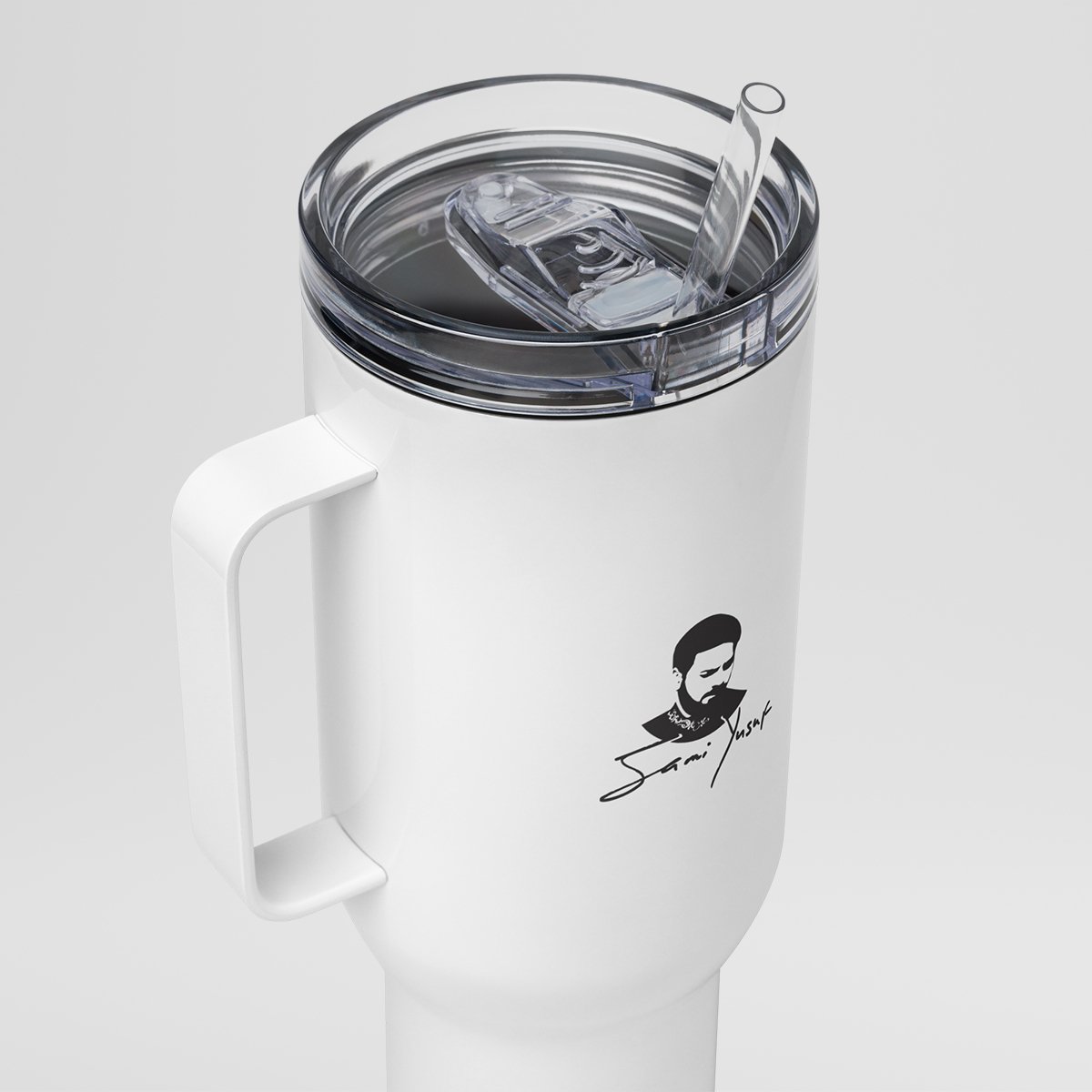 Travel mug with quote