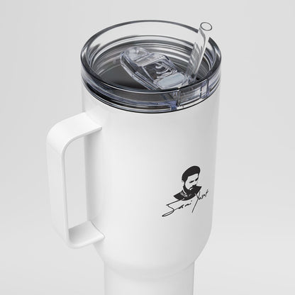 Travel mug with quote