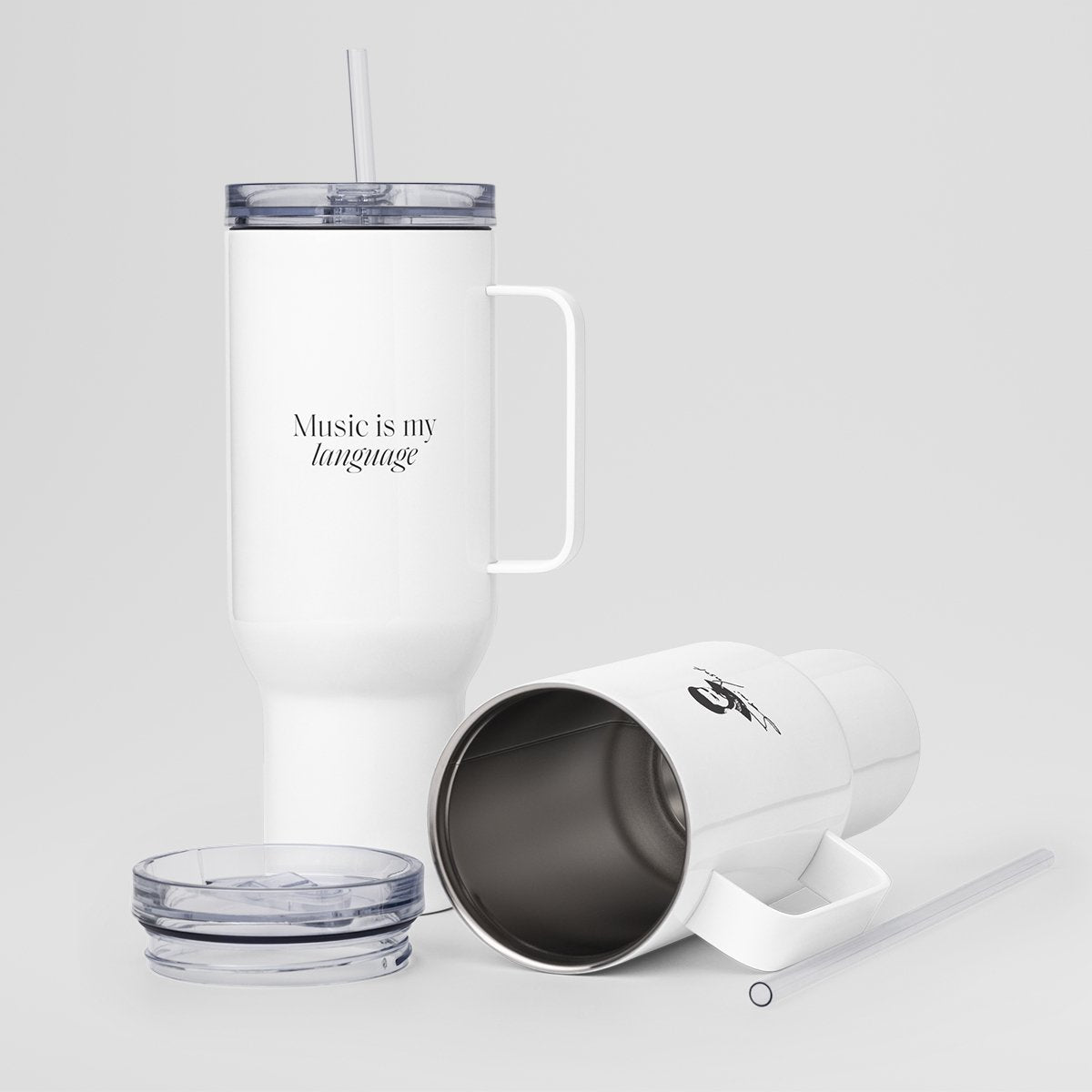 Travel mug with quote