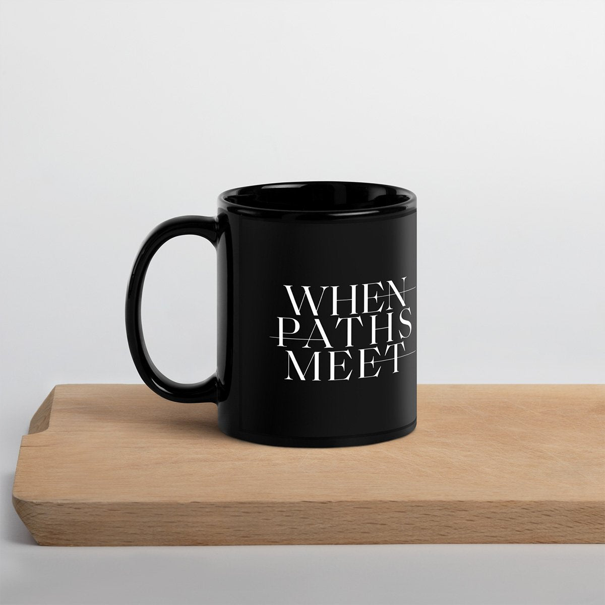 When Paths Meet Black Glossy Mug