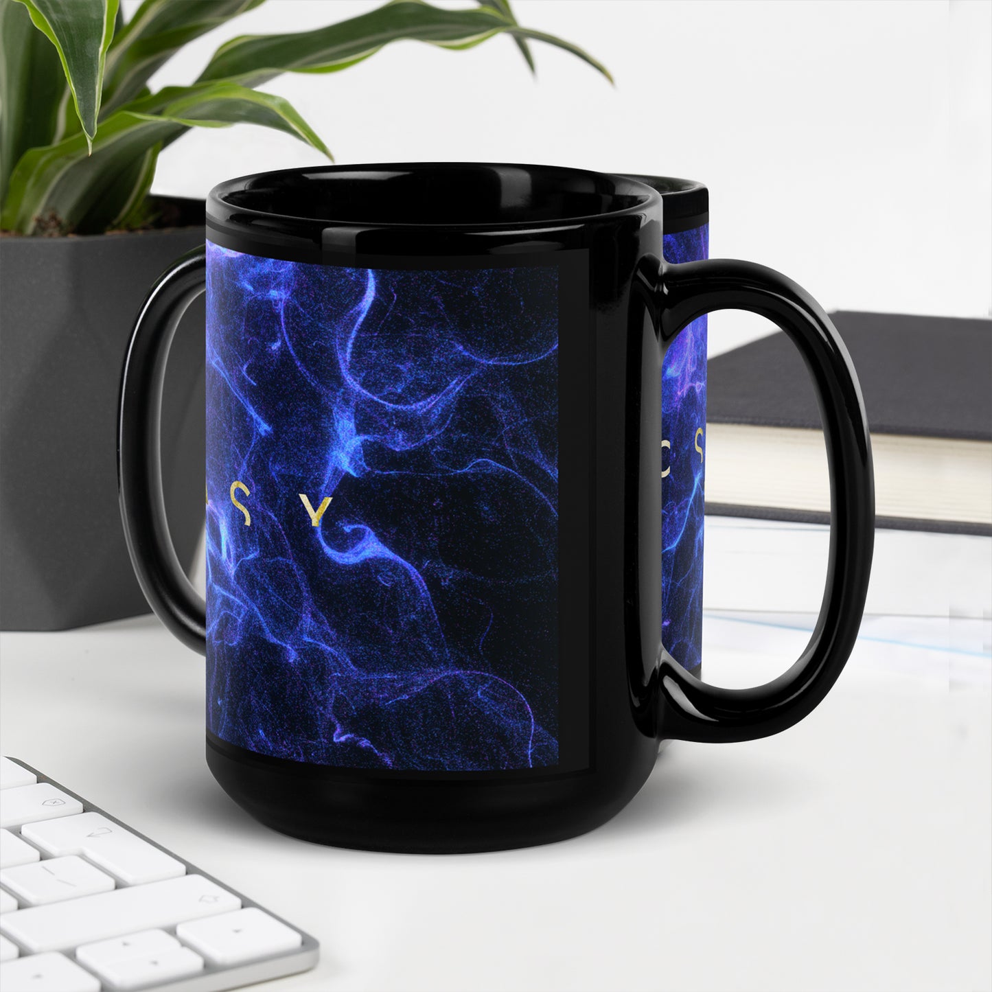 'Being' Black Glossy Mug